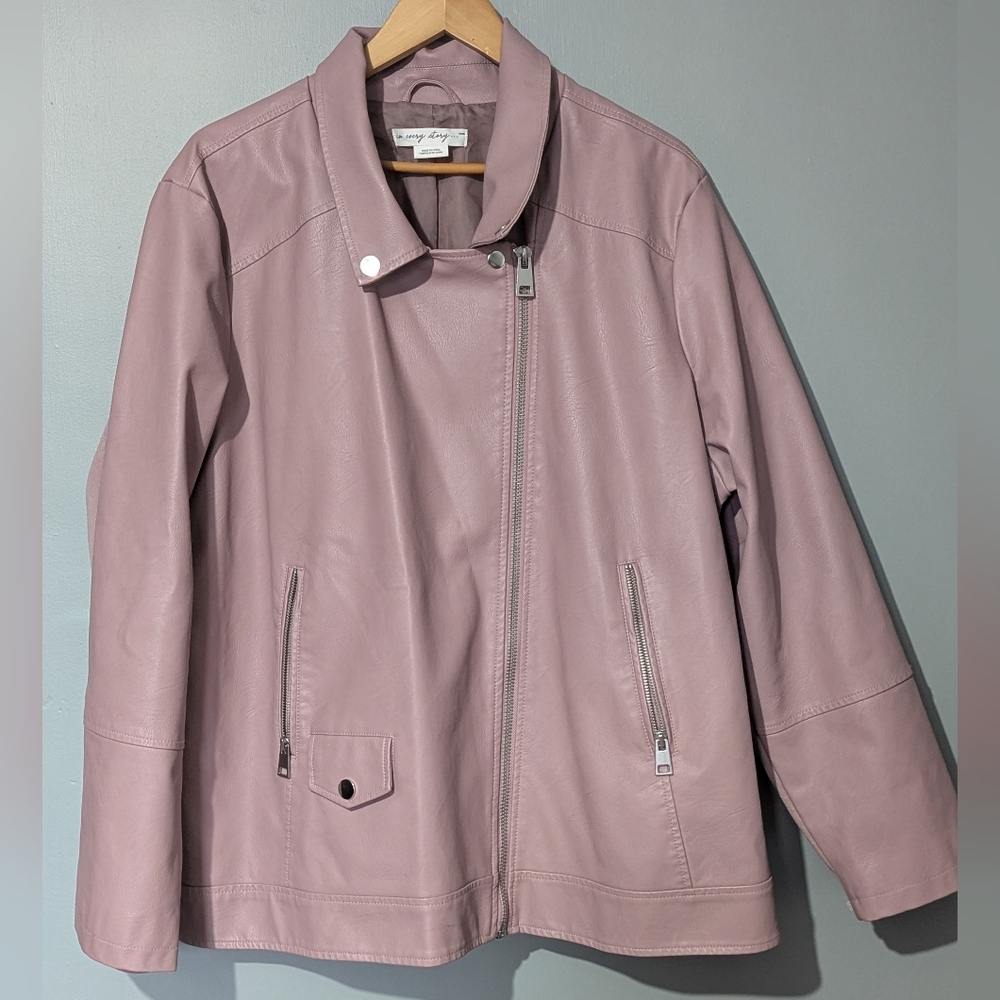 Addition Elle 4x pink faux Leather Jacket